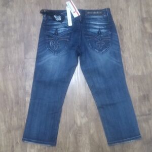 Rock Revival Women's 26 Capri Jen Faux Leather Flap Pockets NWT